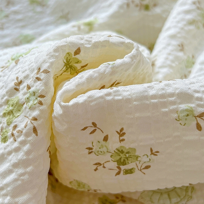 91家纺网 家纺一手货源 找家纺 小桃姐家纺 2026新款泡芙棉双层纱夏被空调被四件套小清新泡泡纱夏被卡通夏凉被空调被 绿茵兔