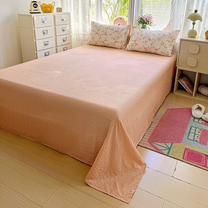 91家纺网 家纺一手货源 找家纺 小桃姐家纺 2026新款泡芙棉双层纱夏被空调被四件套小清新泡泡纱夏被卡通夏凉被空调被 初晴