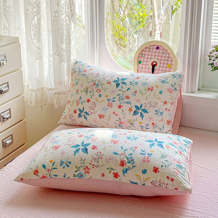 91家纺网 家纺一手货源 找家纺 小桃姐家纺 2026新款泡芙棉双层纱夏被空调被四件套小清新泡泡纱夏被卡通夏凉被空调被 安娜