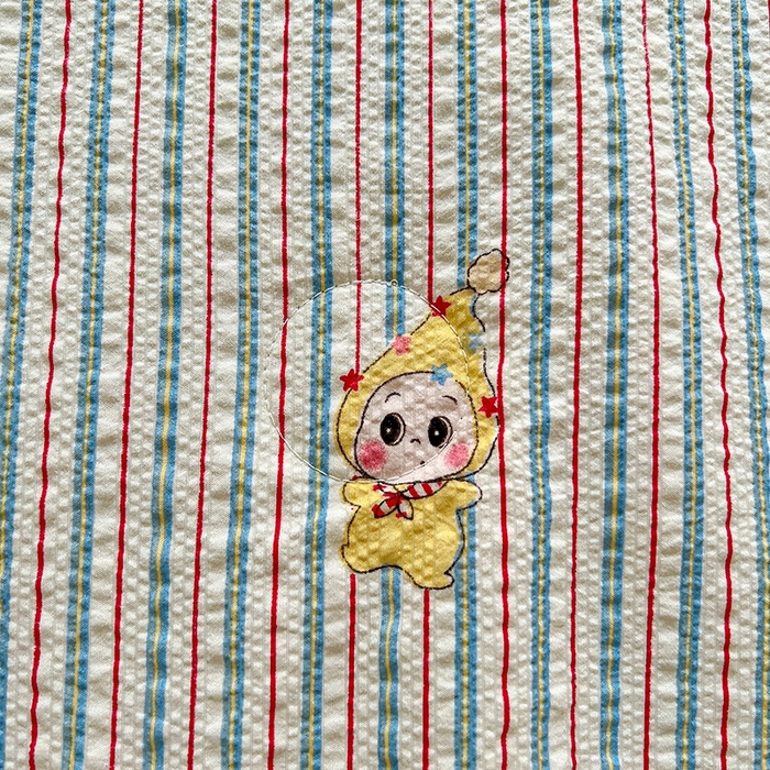 91家纺网 家纺一手货源 找家纺 小桃姐家纺 2026新款泡芙棉双层纱夏被空调被四件套小清新泡泡纱夏被卡通夏凉被空调被 线条星星