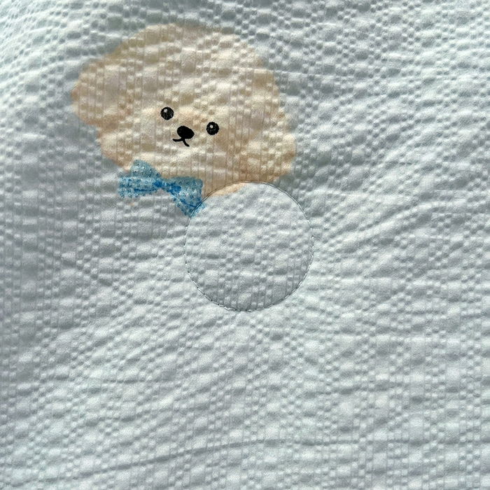 91家纺网 家纺一手货源 找家纺 小桃姐家纺 2026新款泡芙棉双层纱夏被空调被四件套小清新泡泡纱夏被卡通夏凉被空调被 软萌小狗