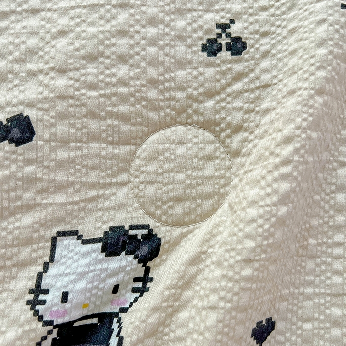 91家纺网 家纺一手货源 找家纺 小桃姐家纺 2026新款泡芙棉双层纱夏被空调被四件套小清新泡泡纱夏被卡通夏凉被空调被 拼豆喵