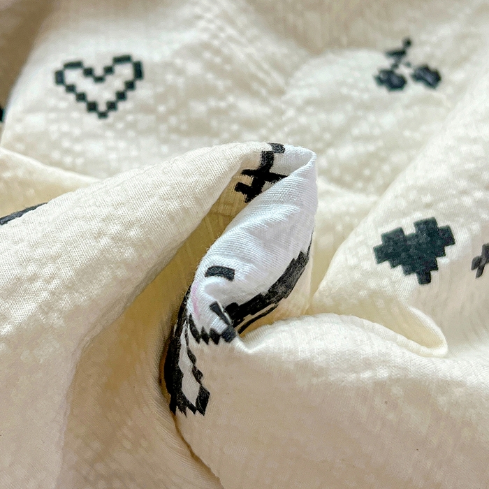 91家纺网 家纺一手货源 找家纺 小桃姐家纺 2026新款泡芙棉双层纱夏被空调被四件套小清新泡泡纱夏被卡通夏凉被空调被 拼豆喵