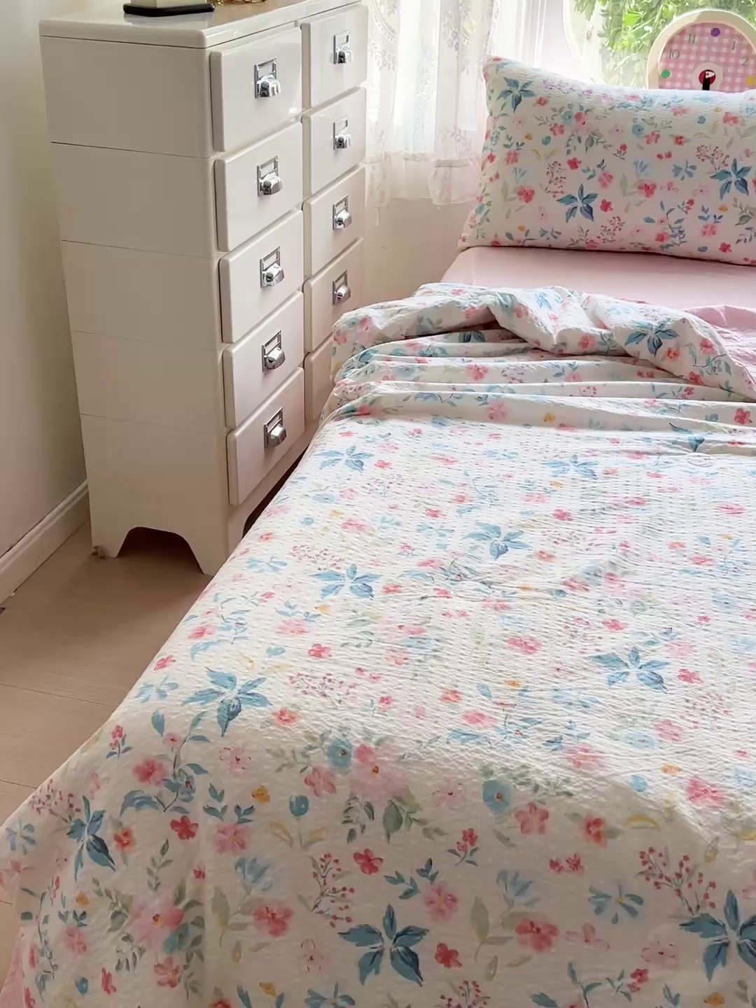 91家纺网 家纺一手货源 找家纺 小桃姐家纺 2026新款泡芙棉双层纱夏被空调被四件套小清新泡泡纱夏被卡通夏凉被空调被 安娜