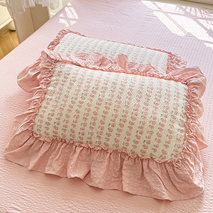 91家纺网 家纺一手货源 找家纺 韩约家纺 2026春夏新款泡芙棉床单款夏被夏凉被空调被四件套 花沐