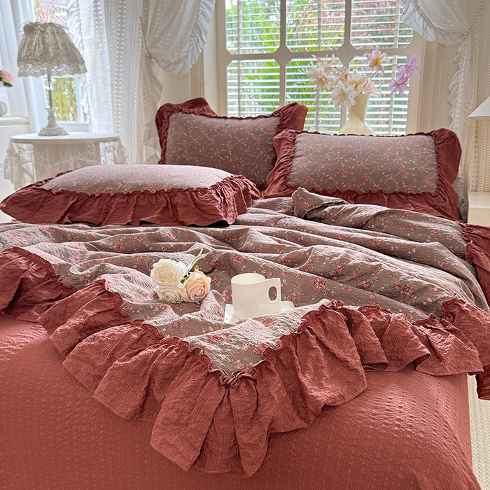 91家纺网 家纺一手货源 找家纺 （总）韩约家纺 2026春夏新款泡芙棉床单款夏被夏凉被空调被四件套