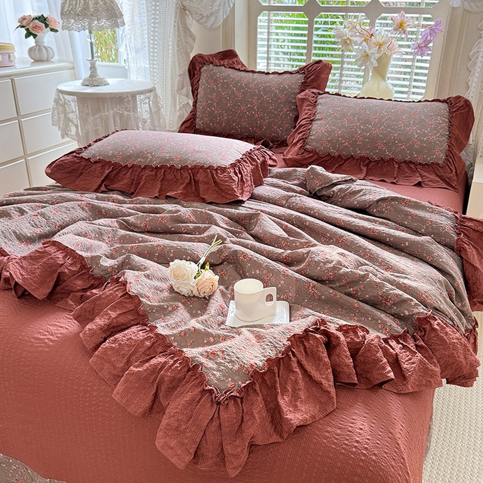 91家纺网 家纺一手货源 找家纺 （总）韩约家纺 2026春夏新款泡芙棉床单款夏被夏凉被空调被四件套