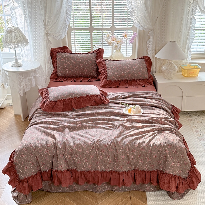 91家纺网 家纺一手货源 找家纺 （总）韩约家纺 2026春夏新款泡芙棉床单款夏被夏凉被空调被四件套