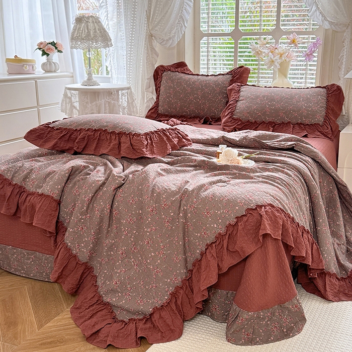 91家纺网 家纺一手货源 找家纺 （总）韩约家纺 2026春夏新款泡芙棉床单款夏被夏凉被空调被四件套