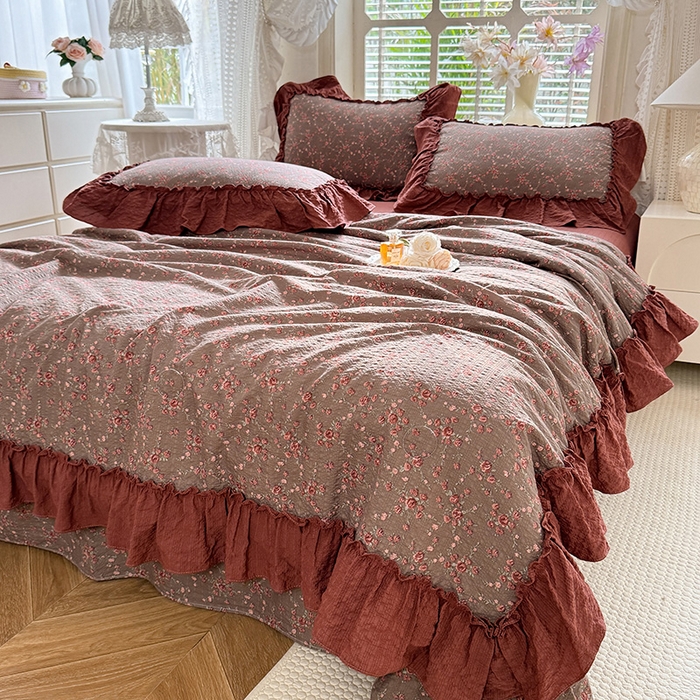 91家纺网 家纺一手货源 找家纺 （总）韩约家纺 2026春夏新款泡芙棉床单款夏被夏凉被空调被四件套