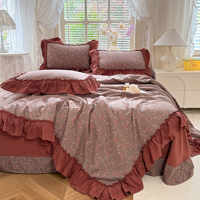 91家纺网 家纺一手货源 找家纺 （总）韩约家纺 2026春夏新款泡芙棉床单款夏被夏凉被空调被四件套