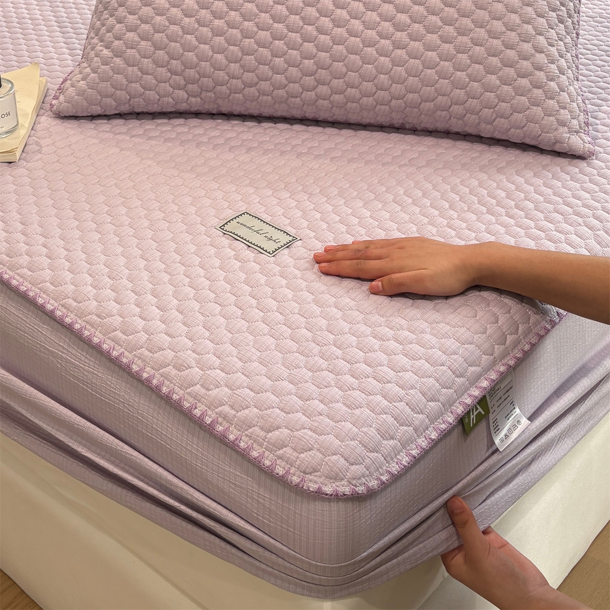 91家纺网 家纺一手货源 找家纺 （总）居眠 2026新款贝壳边纯色夹棉床笠