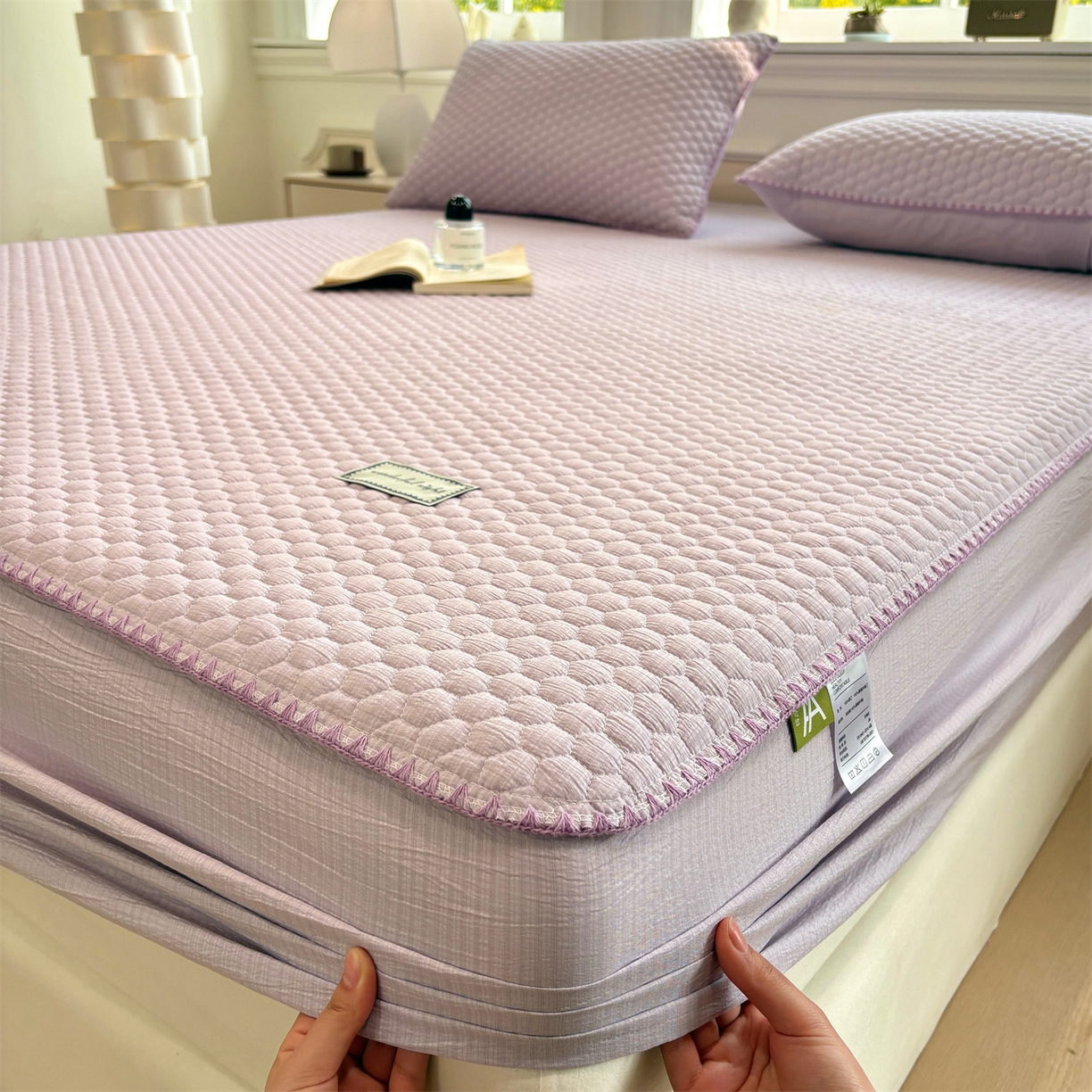 （总）居眠 2026新款贝壳边纯色夹棉床笠