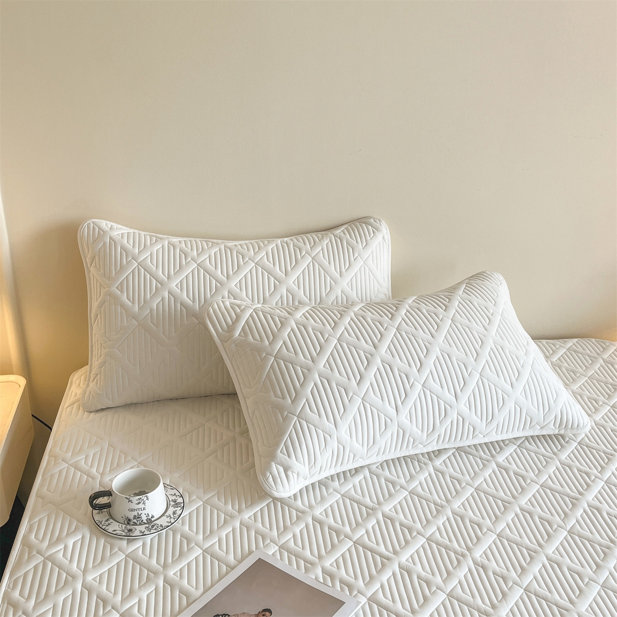 91家纺网 家纺一手货源 找家纺 （总）居眠 2026新款时光-100%全棉夹棉棉花床笠