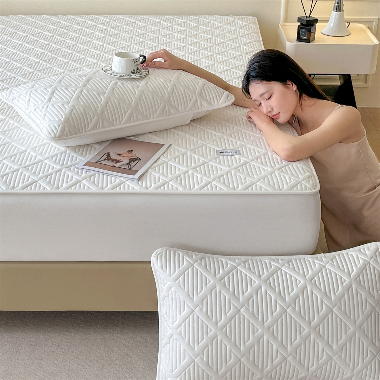 91家纺网 家纺一手货源 找家纺 （总）居眠 2026新款时光-100%全棉夹棉棉花床笠