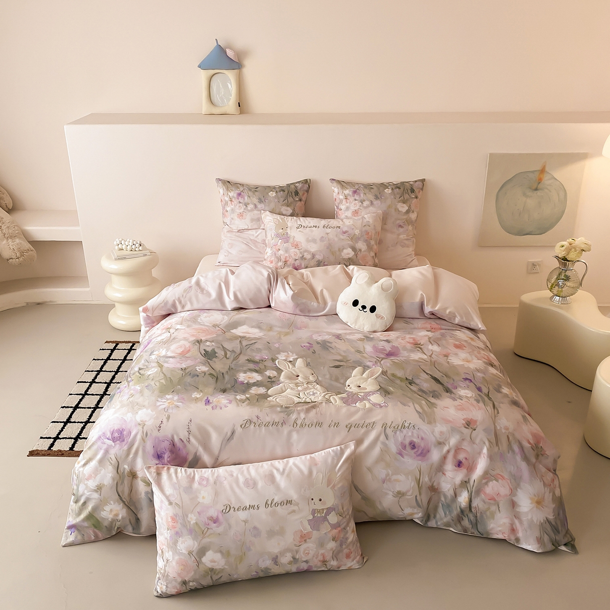 91家纺网 家纺一手货源 找家纺 （总）星野 2026新款60s进口奥地利兰精天丝四件套-浅夏