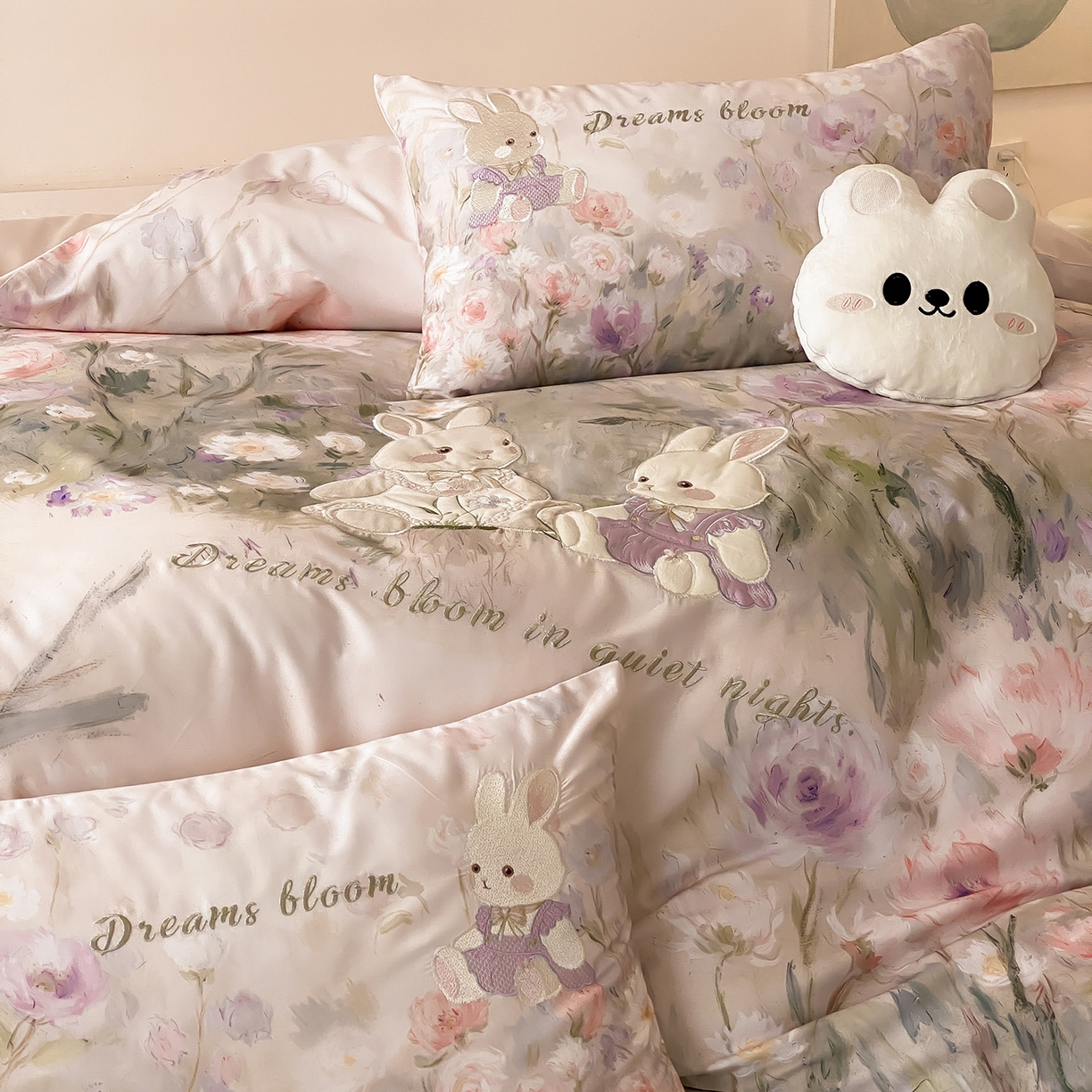 91家纺网 家纺一手货源 找家纺 （总）星野 2026新款60s进口奥地利兰精天丝四件套-浅夏