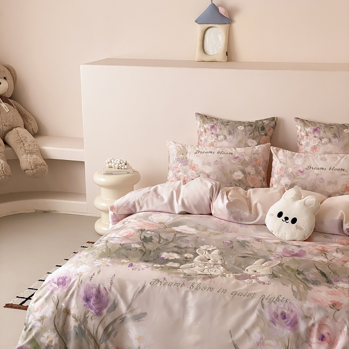 91家纺网 家纺一手货源 找家纺 （总）星野 2026新款60s进口奥地利兰精天丝四件套-浅夏