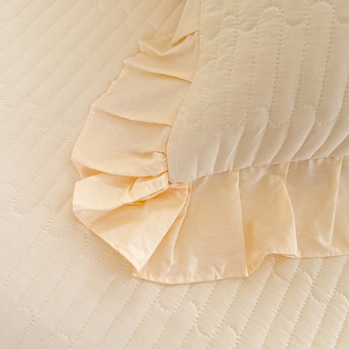 91家纺网 家纺一手货源 找家纺 （总）花香四季家纺 2026新款全棉夹棉绗缝床裙三件套纯棉纯色蕾丝公主风床裙单件-蕾丝小姐