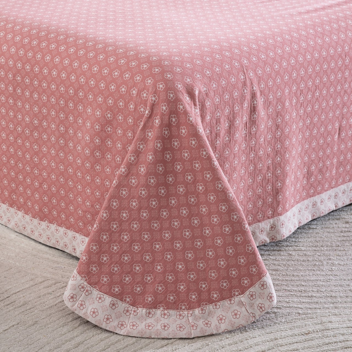 91家纺网 家纺一手货源 找家纺 （总）仰望棉麻双层纱供应链 2026新款织语全棉纯棉色织提花双层纱纽扣款四件套