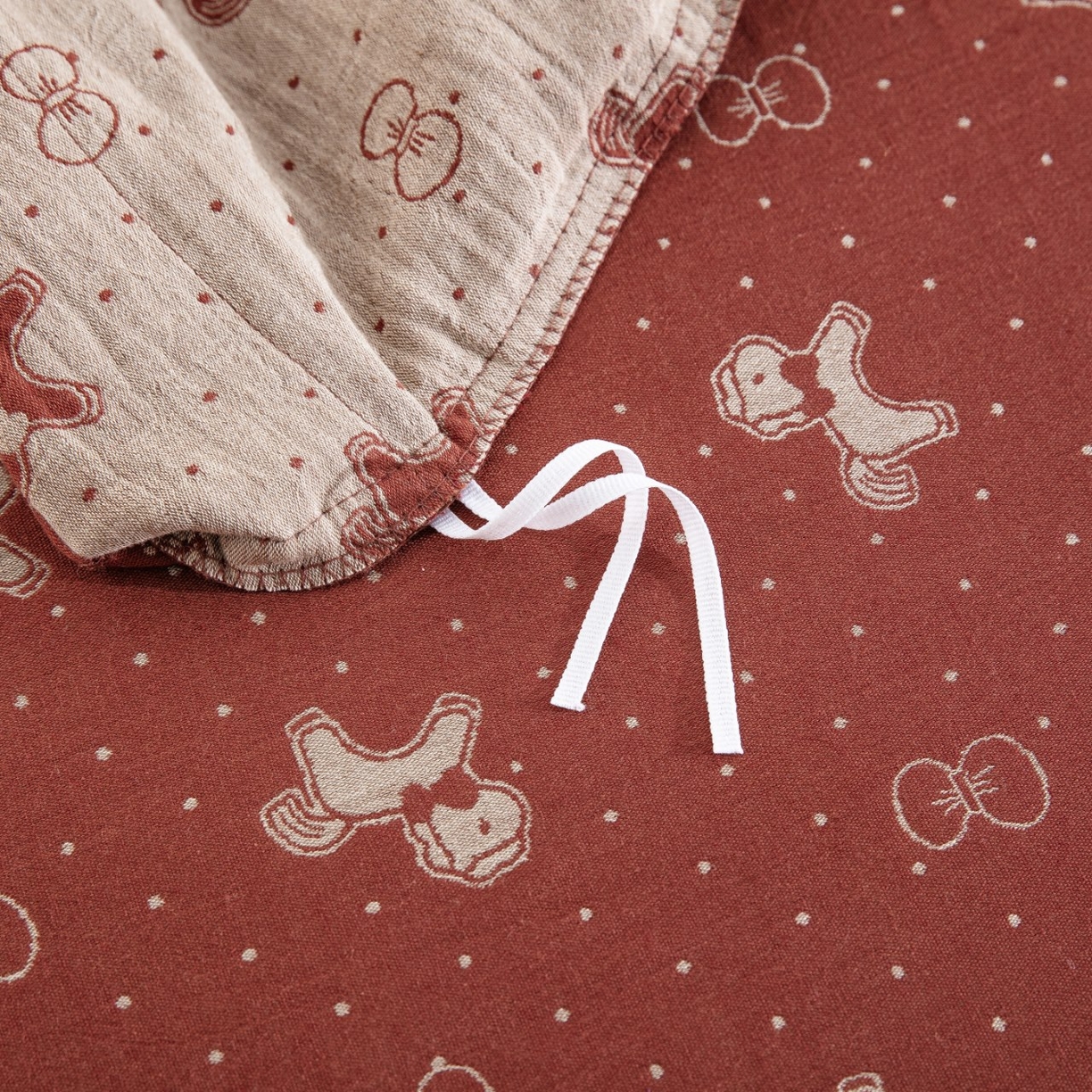 91家纺网 家纺一手货源 找家纺 （总）仰望棉麻双层纱供应链 2026新款爱情马全棉色织提花双层纱纽扣款四件套