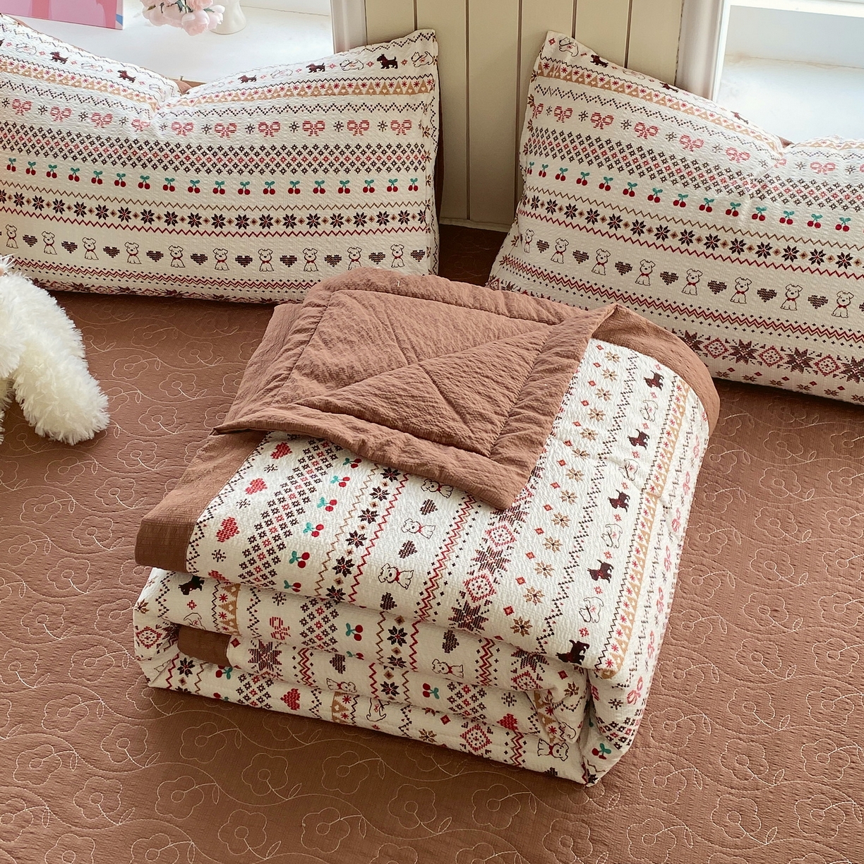 91家纺网 家纺一手货源 找家纺 （总）莱米家纺 2026新款云感泡泡双层纱手包边夏被夏凉被空调被床盖四件套