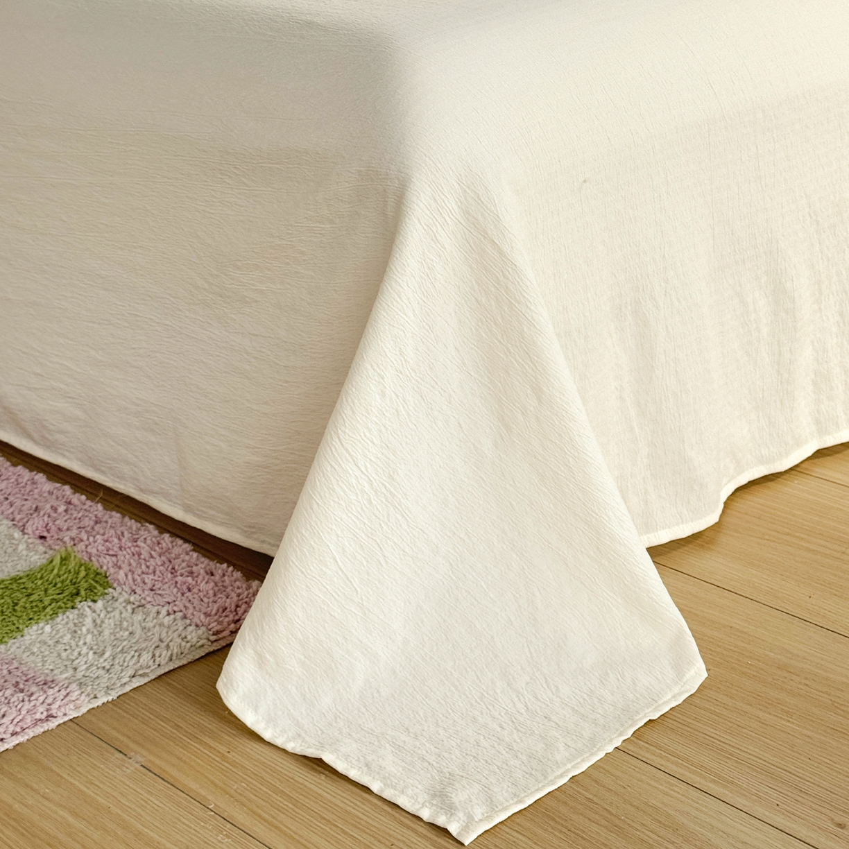 91家纺网 家纺一手货源 找家纺 （总）优兰朵 2026新款高品质A类泡芙纱普通款四件套-小红书宿舍春夏爆款