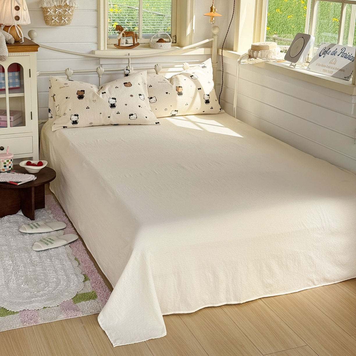 91家纺网 家纺一手货源 找家纺 （总）优兰朵 2026新款高品质A类泡芙纱普通款四件套-小红书宿舍春夏爆款