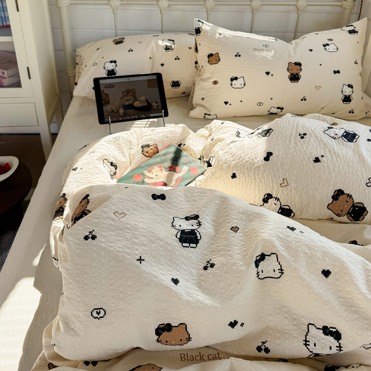 91家纺网 家纺一手货源 找家纺 （总）优兰朵 2026新款高品质A类泡芙纱普通款四件套-小红书宿舍春夏爆款