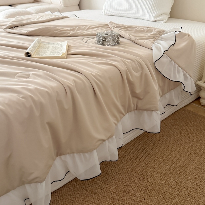 91家纺网 家纺一手货源 找家纺 吾欢心 2026春夏新款蜜糖凉感丝单夏被夏凉被空调被系列 蜜糖咖