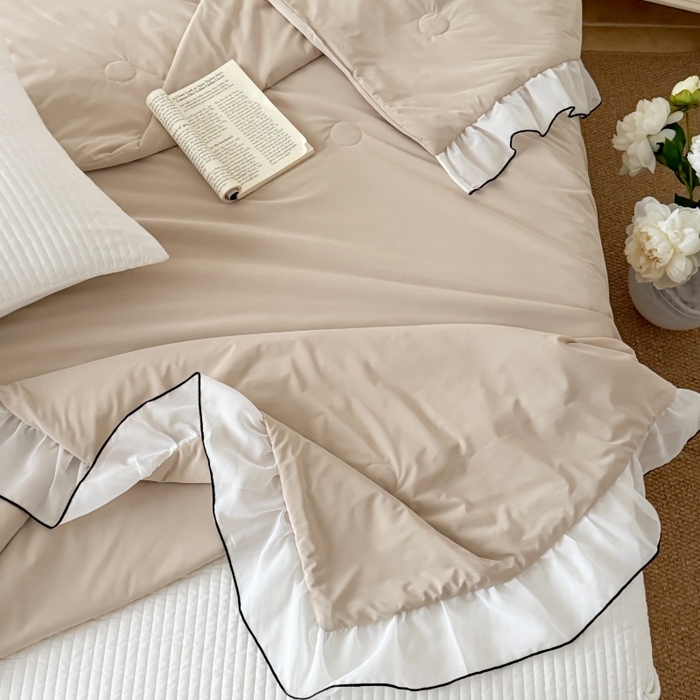 91家纺网 家纺一手货源 找家纺 吾欢心 2026春夏新款蜜糖凉感丝单夏被夏凉被空调被系列 蜜糖咖