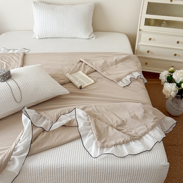 91家纺网 家纺一手货源 找家纺 吾欢心 2026春夏新款蜜糖凉感丝单夏被夏凉被空调被系列 蜜糖咖