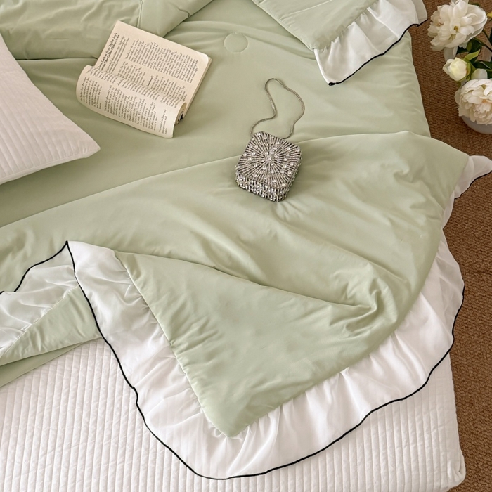 91家纺网 家纺一手货源 找家纺 吾欢心 2026春夏新款蜜糖凉感丝单夏被夏凉被空调被系列 蜜糖绿