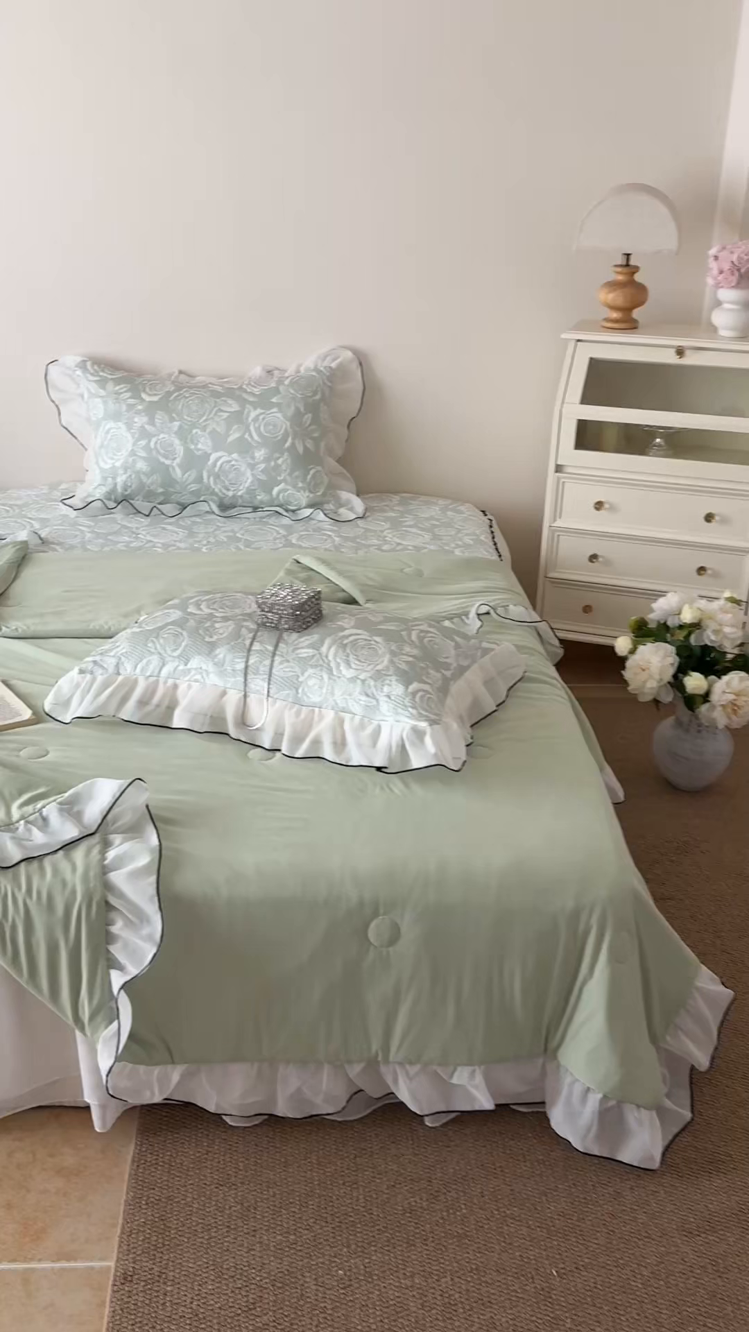 91家纺网 家纺一手货源 找家纺 吾欢心 2026春夏新款蜜糖凉感丝单夏被夏凉被空调被系列 蜜糖绿