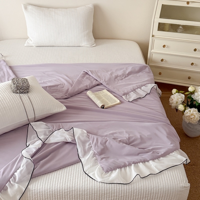 91家纺网 家纺一手货源 找家纺 吾欢心 2026春夏新款蜜糖凉感丝单夏被夏凉被空调被系列 蜜糖紫