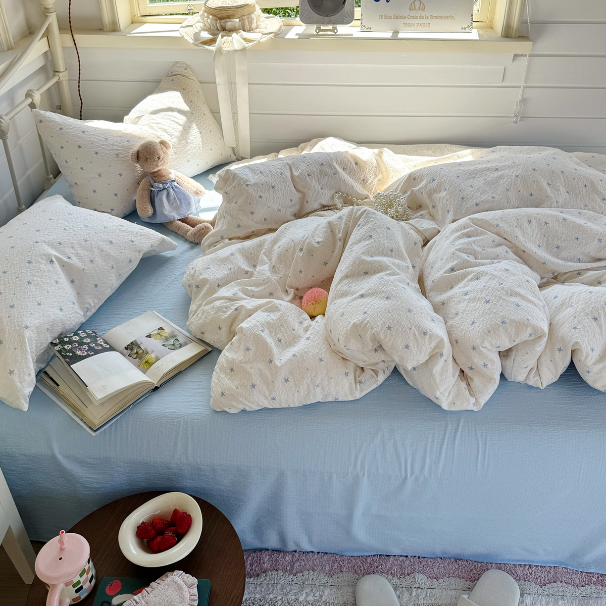 优兰朵 2026新款高品质A类泡芙纱普通款四件套-小红书宿舍春夏爆款 软星点