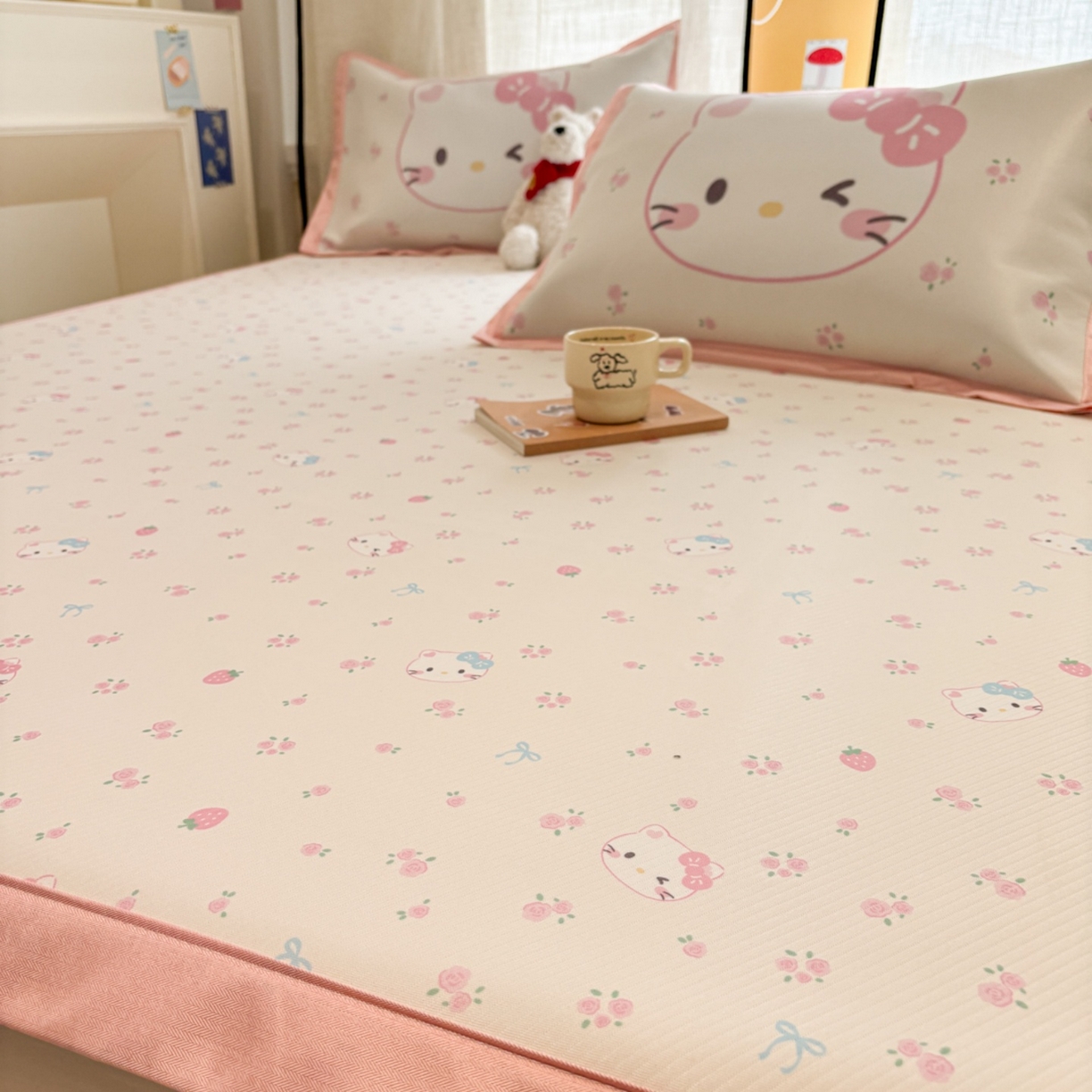 91家纺网 家纺一手货源 找家纺 （总）慕尚家纺 2026春夏新款可水洗斜纹凉豆豆印花凉感席凉席席子