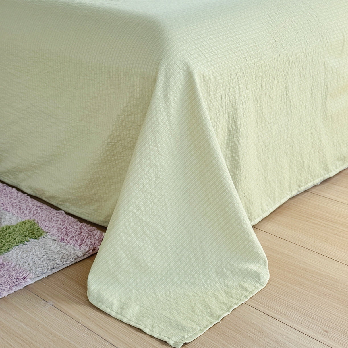 91家纺网 家纺一手货源 找家纺 优兰朵 2026新款高品质A类泡芙纱普通款四件套-小红书宿舍春夏爆款 小新派对