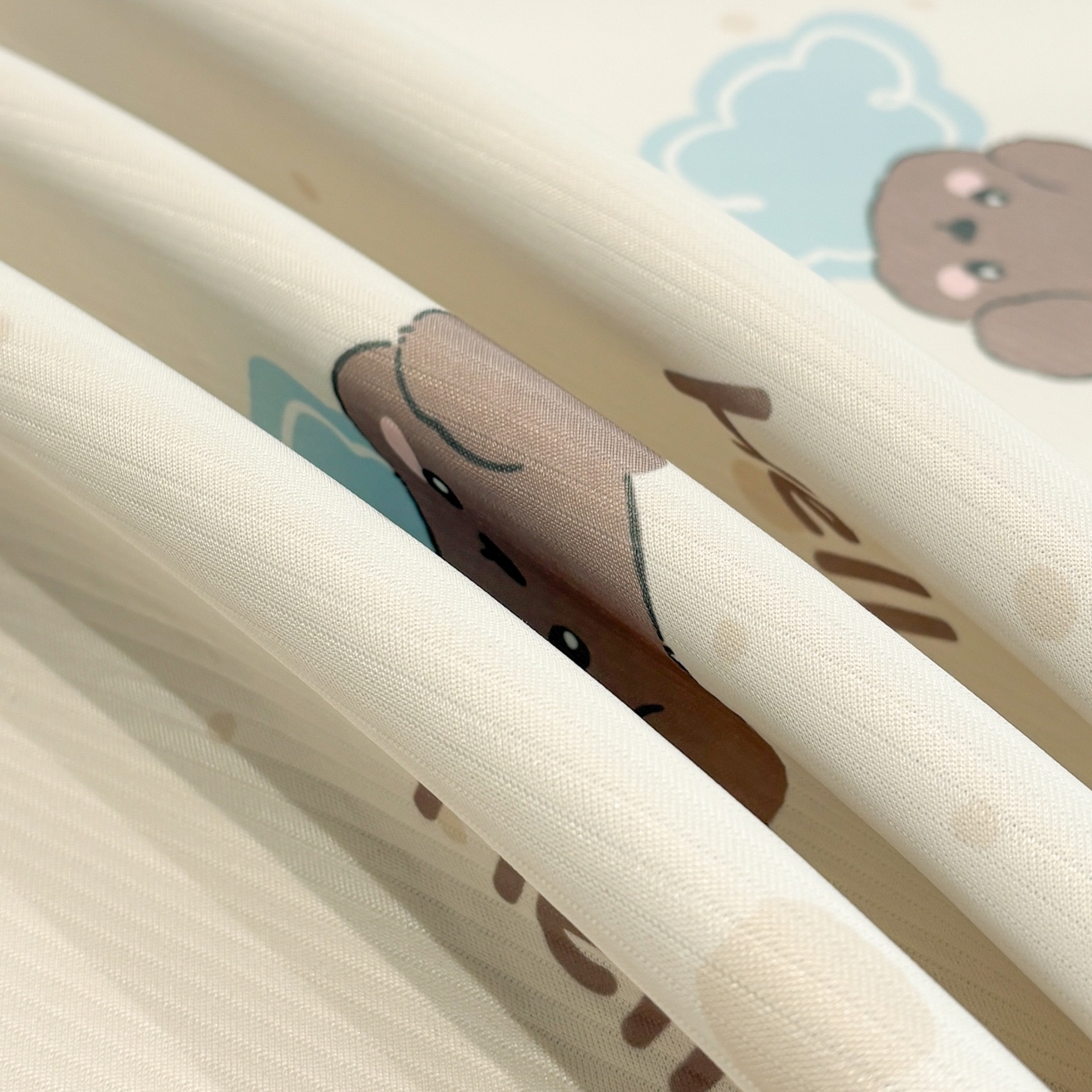 91家纺网 家纺一手货源 找家纺 慕尚家纺 2026春夏新款可水洗斜纹凉豆豆印花凉感席凉席席子 云朵小狗