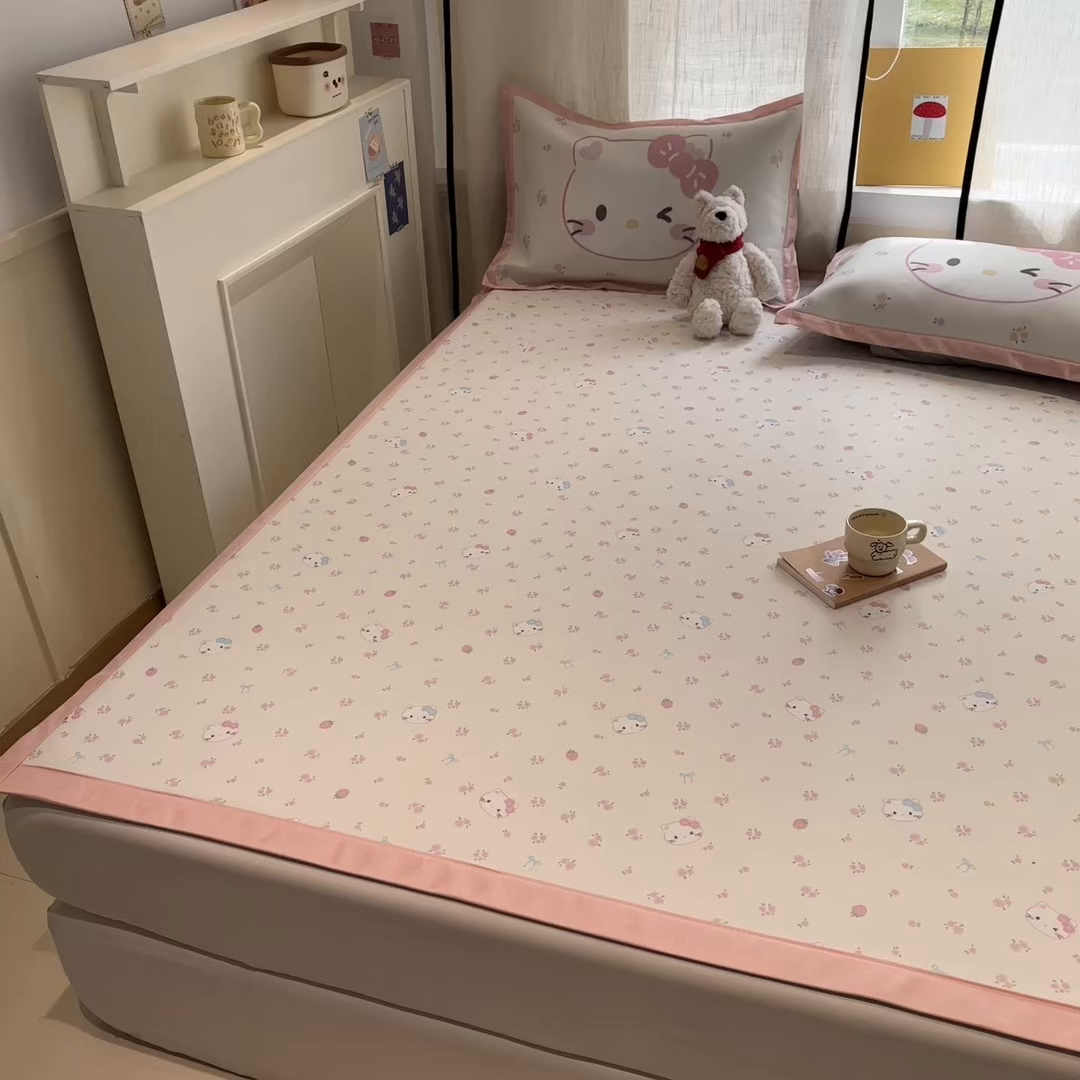 91家纺网 家纺一手货源 找家纺 （总）慕尚家纺 2026春夏新款可水洗斜纹凉豆豆印花凉感席凉席席子