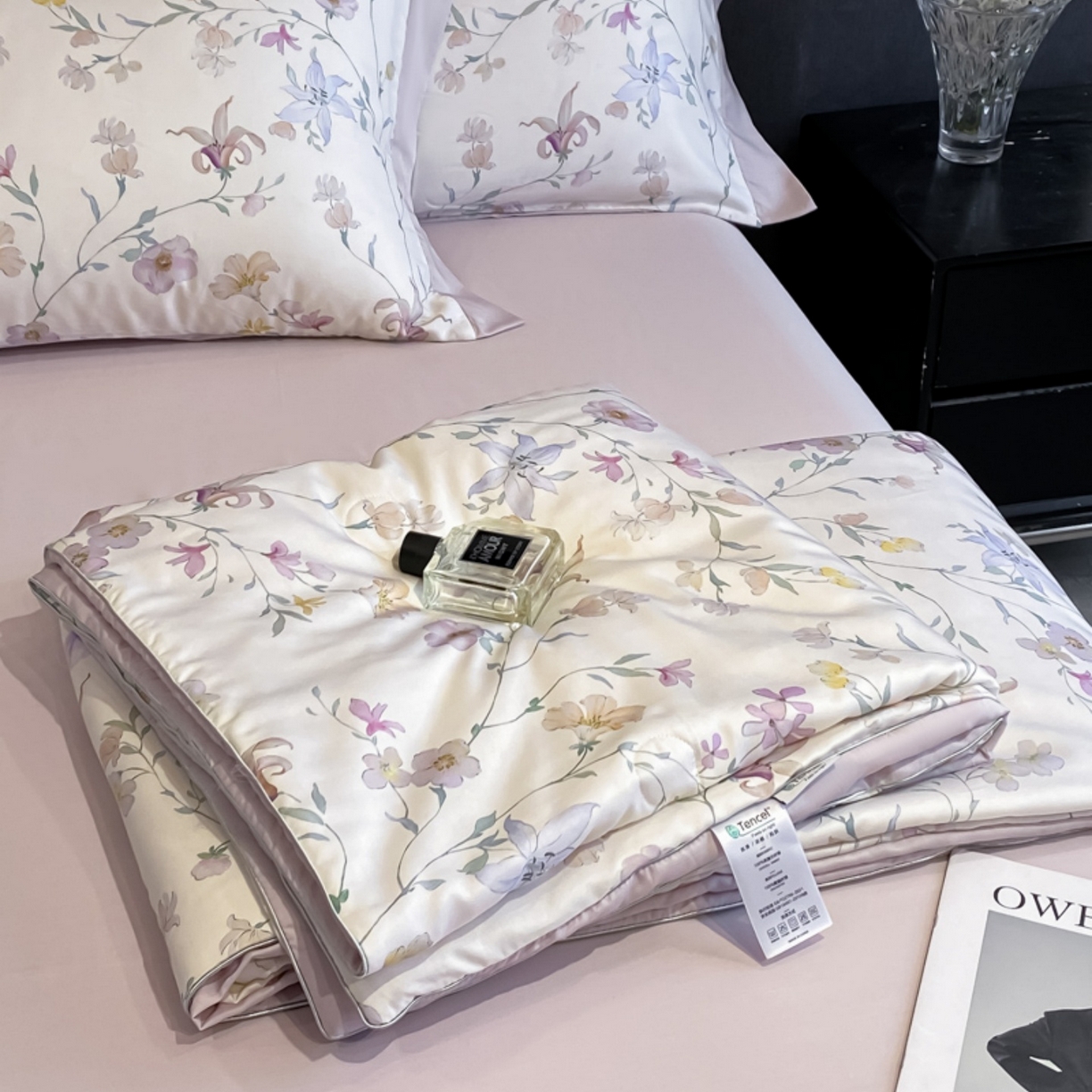 慕尚家纺 2026春夏新款莱赛尔天丝夏被夏凉被空调被夏被四件套 花亦语