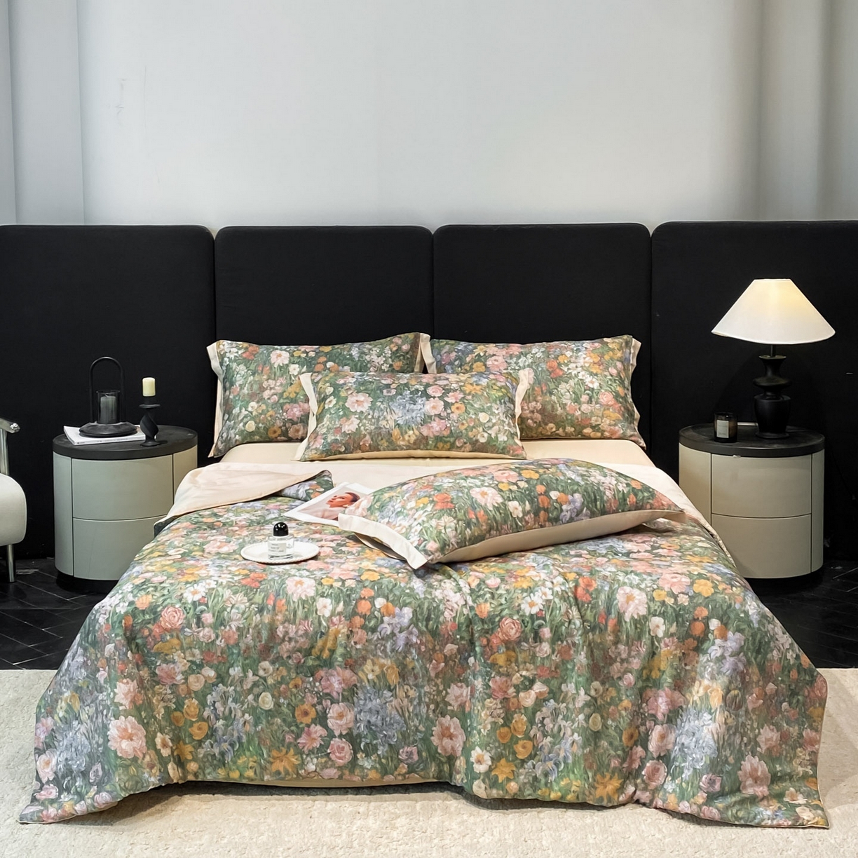 91家纺网 家纺一手货源 找家纺 慕尚家纺 2026春夏新款莱赛尔天丝夏被夏凉被空调被夏被四件套 莫奈花园