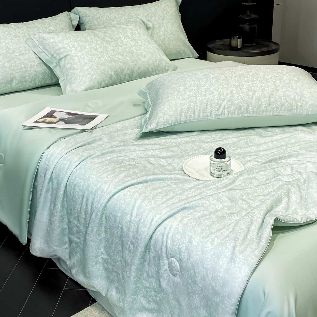 91家纺网 家纺一手货源 找家纺 慕尚家纺 2026春夏新款莱赛尔天丝夏被夏凉被空调被夏被四件套 蒲公英花