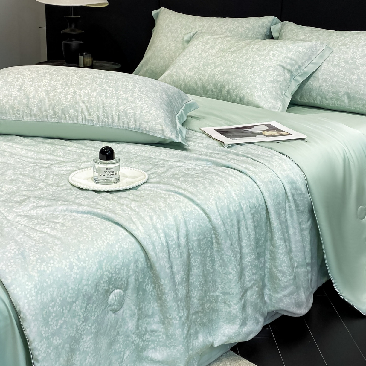 91家纺网 家纺一手货源 找家纺 慕尚家纺 2026春夏新款莱赛尔天丝夏被夏凉被空调被夏被四件套 蒲公英花