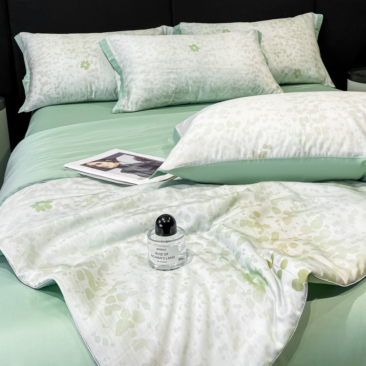 91家纺网 家纺一手货源 找家纺 慕尚家纺 2026春夏新款莱赛尔天丝夏被夏凉被空调被夏被四件套 青栀