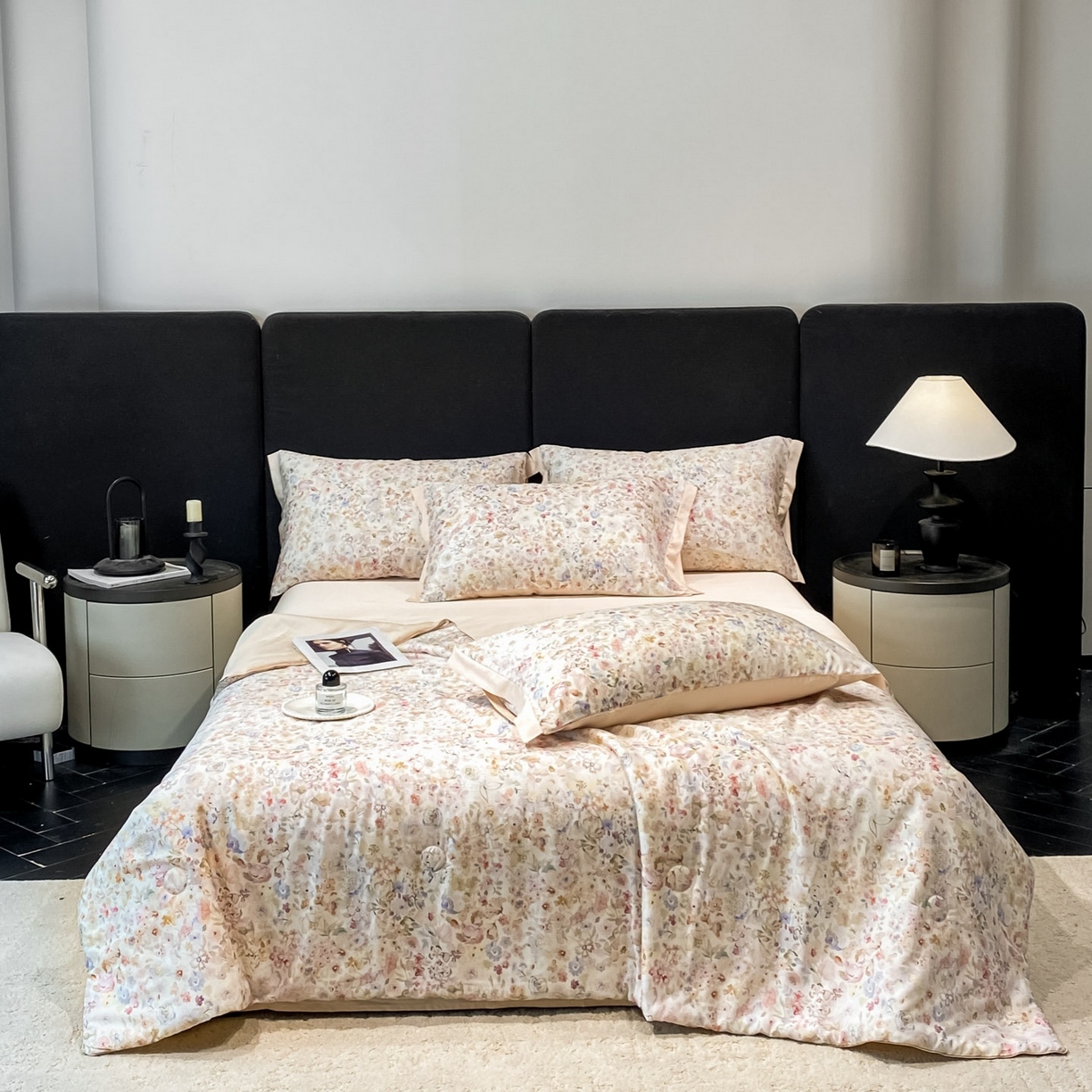 91家纺网 家纺一手货源 找家纺 慕尚家纺 2026春夏新款莱赛尔天丝夏被夏凉被空调被夏被四件套 繁花里