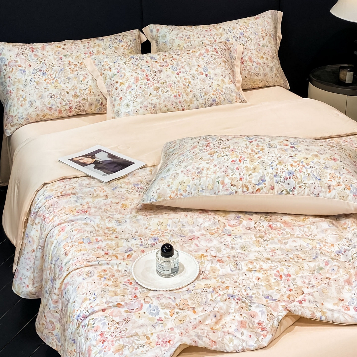 91家纺网 家纺一手货源 找家纺 慕尚家纺 2026春夏新款莱赛尔天丝夏被夏凉被空调被夏被四件套 繁花里