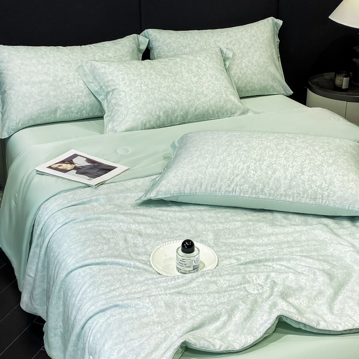 91家纺网 家纺一手货源 找家纺 慕尚家纺 2026春夏新款莱赛尔天丝夏被夏凉被空调被夏被四件套 蒲公英花