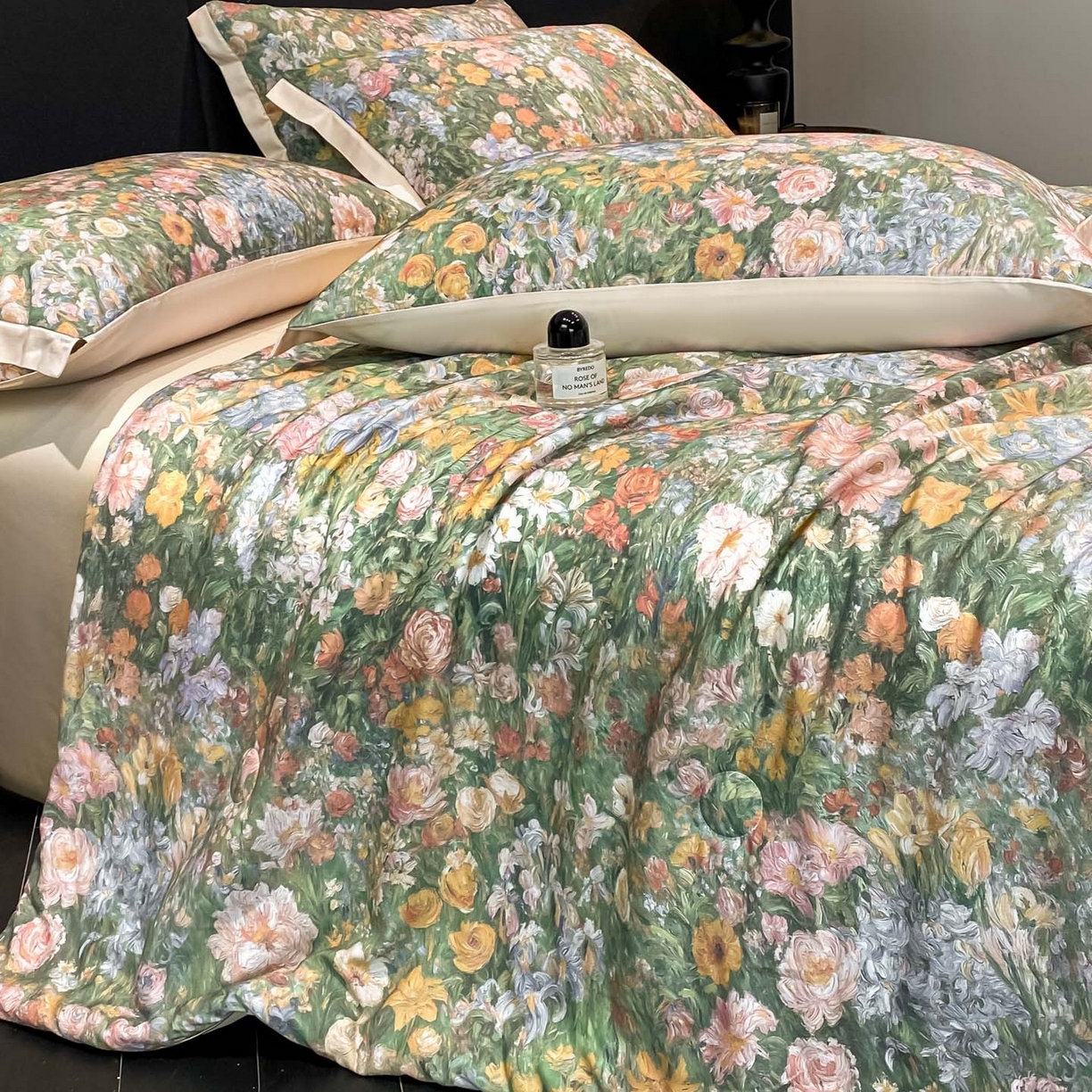 91家纺网 家纺一手货源 找家纺 慕尚家纺 2026春夏新款莱赛尔天丝夏被夏凉被空调被夏被四件套 莫奈花园