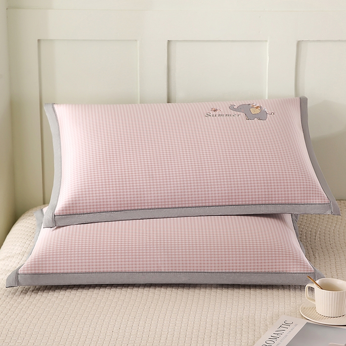 91家纺网 家纺一手货源 找家纺 小牛席业 2026新款夏日小象冰丝夏凉枕枕头枕芯 粉色